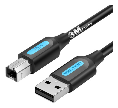 Cabo Impressora Usb 2.0 Vention Tipo A Para Tipo B 3 Metros