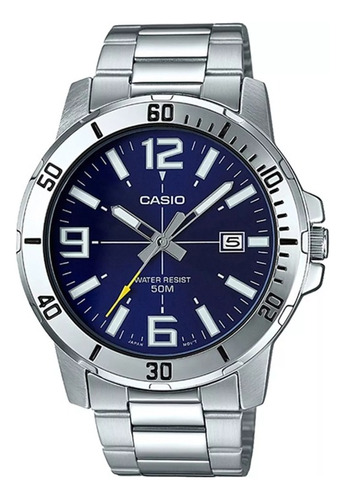 Reloj Casio Mtpvd01  2b Hombre Acero  Fechador