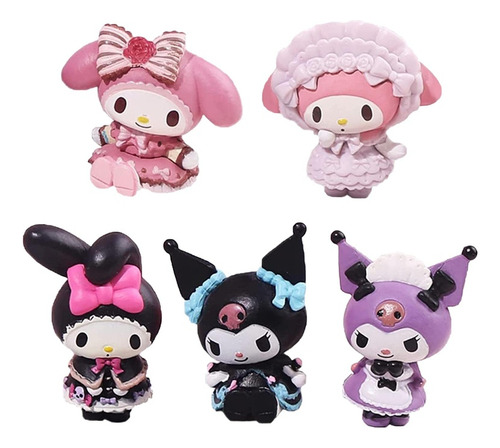 Set Mini Figuras Kuromi Y Melody Bootleg Kawaii 