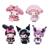 Set Mini Figuras Kuromi Y Melody Bootleg Kawaii 