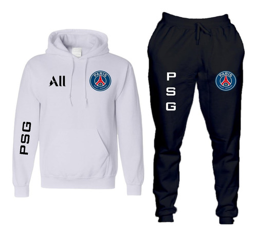 Conjunto Moletom Psg All 2cores Pp Ao Gg Pariz Futebol 