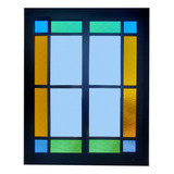 Ventana Módena Aluminio Negro 180x180 Vitreaux Premium