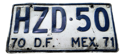 Placa De Auto Antigua Hzd 50