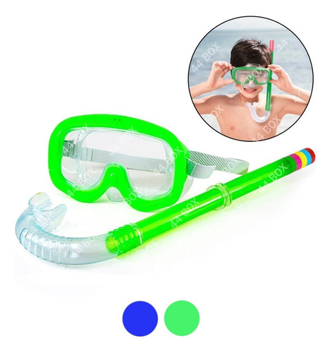 Kit Mergulhador Máscara Snorkel Praia Piscina Infantil Kids