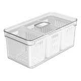 Organizador De Geladeira Com Cesto Clear 5l Transparente Ou