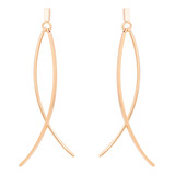 Modernos Aretes De Oro Laminado 14k Largos Colgantes Dama