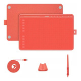Mesa Digitalizadora Huion Hs611 Pen Tablet Vermelha