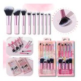 Set X9 Brochas De Maquillaje Con Mango Corto Para Viaje