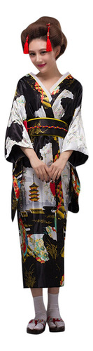 Nuevo Bata De Kimono Estampada For Mujer, Vestido