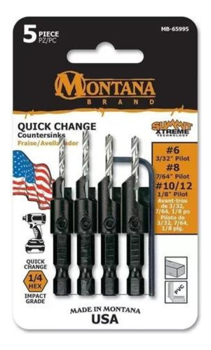 Set De 4 Avellanadores 6-8-10-12 Montana Mb-65995 Madera