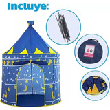 Carpa Infantil Casita Niños Castillo Para Nenes Camping Azul