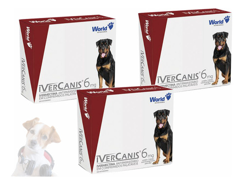 Remédio Eficaz Para Carrapatos Em Cães Kit 3 Un. 6mg