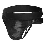 Cueca Fio Dental Masculina Transparente Em Tulê Preta