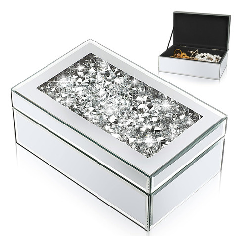 Kenning Caja De Joyería Con Espejo De Cristal De Diamante De