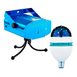 Kit Luces Fiesta Led Laser + Foco Estrellas Giratorio