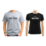 Kit Camiseta Casal King Farm Texana 100% Algodão