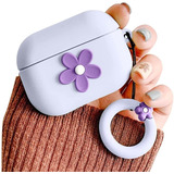 Funda Para AirPods Pro Silicona Diseño Flores Morado