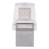 Pendrive Kingston Datatraveler Microduo 3c Dtduo3c 128gb 3.1 Gen 1 Prateado