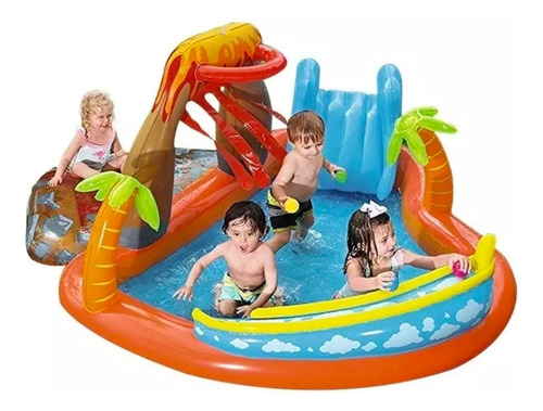 Pileta Inflable Play Center Laguna De Lava Con Tobogan