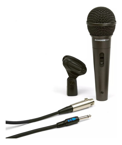 Microfono De Mano Samson R31s Cardioide Con Switch Color Negro