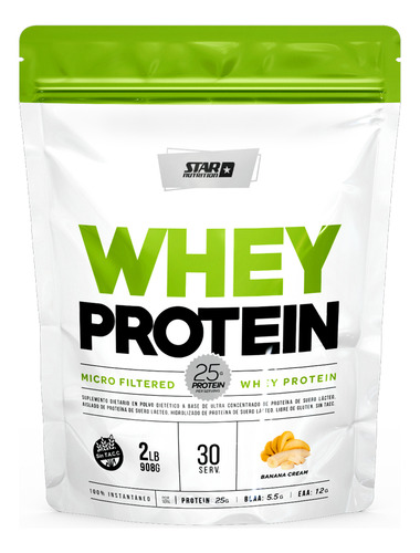 Star Nutrition Whey Protein 2 Lb Sabor Banana Cream Doypack