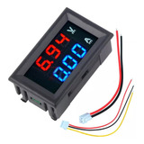 Voltimetro Amperimetro 0-100 Vdc  10 A Display Azul Y Rojo