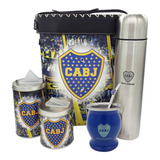 Espectacular Set Matero C Mate Acero Inoxidable Boca Juniors