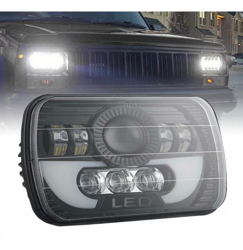 2 Opticas Led 7 PuLG 120w H4 Rectangular Jeep Hilux 12/24v Foto 6