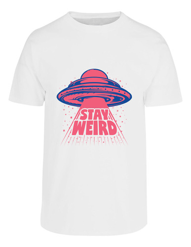 Playera Manga Corta Nave Espacial - Stay Weird - Ovni