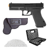 Pistola De Airsoft Spring Glock V307 6mm Vigor + Brindes  