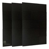 48 Paneles De Pared De Espuma Acustica 30x30x2,5 Cm