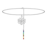 7 Chakra Back Cadenas Para Mujeres Collar Colgante De Loto Y