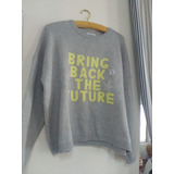 Sweater Mujer Wicca Gris C/texto. M/l. Nuevo. Pura Lana