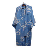 Yukata (kimono De Verano) Nuevo Unisex Celeste