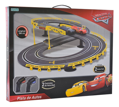 Cars Pista De Autos Carrera + Controles Disney Pixar Orig Ed