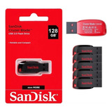 5 Pen Drive Sandisk Usb 128gb Cruzer Lâmina 2.0 Flash Drive 