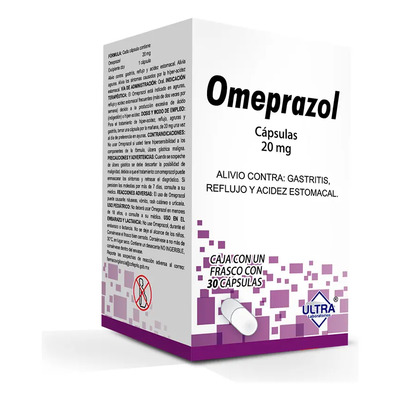 Omeprazol Cápsulas 20 Mg, 30 Cápsulas | MercadoLibre
