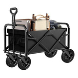 Carrito Plegable Portátil Exterior Con Ruedas Y Handle Color Negro