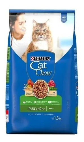Alimento Cat Chow Hogareños Defense Plus Gato Carne 9 Kg