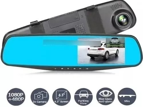 Espejo Retrovisor Con Camara Frontal Y Camara Retroceso Hd