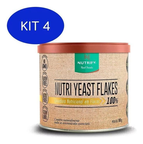 Kit 4 X Nutritional Yeast Flakes Nutrify 100g 