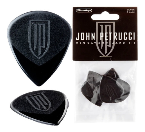Puas Dunlop John Petrucci Jazz Iii 6pzas Inmed+ Color Negro Tamaño Pesado