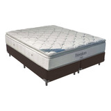 Cama Box Queen Marrom E Colchão Freedom Ortobom D33