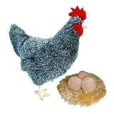 Peluche Gallina Con Huevos Y Nido