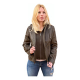 Campera Mujer Ecocuero Rockera Moto Way Voo