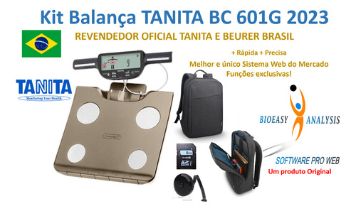 Balança De Bioimpedância Tanita Bc601 + Bolsa + Fita 