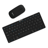 Kit Teclado E Mouse Bluetooth Sem Fio P/ Notebook Tablet Cor Do Teclado Preto