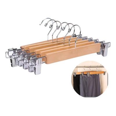 Ganchos de Madera para Pantalones con Pinzas de Metal | Meses sin interés