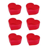 Forma Cupcake De Silicone Coracao C/6 Un Sobremesa