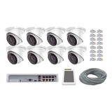 Kit 8 Cámaras Domo Ip 4mpx Nvr 8ch 2.8mm 30m Ir 2tb Hilook